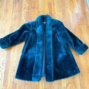 Norton McNaughton Blue Teddy Jacket Plush Oversized Design